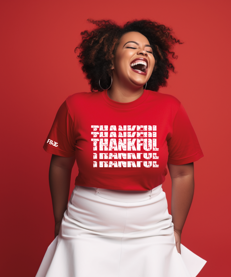 Red Unisex Thankful Tee